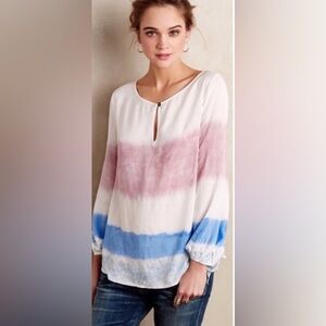 Holding Horses Tie Die Blouse with Tie Sleeves Size L